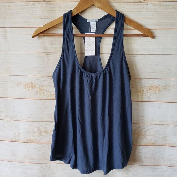 Eberjey Racerback Tank Top with Built-in Shelf Bra in Heather Women's Size Small - Picture 3 of 10